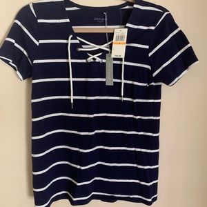 Nautical blue and white summer top
